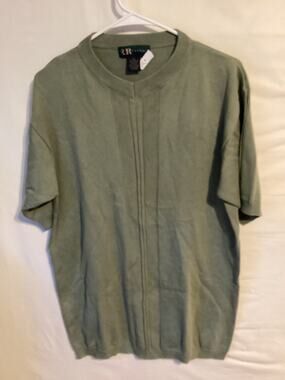 2636 R & R Casuals Womens Sweater Short Sleeve Green Size Extra Large